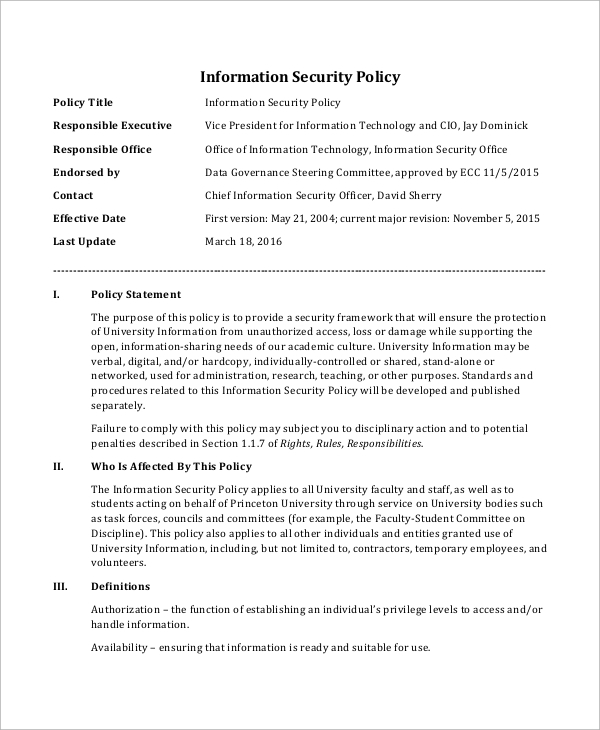 information security policy pdf